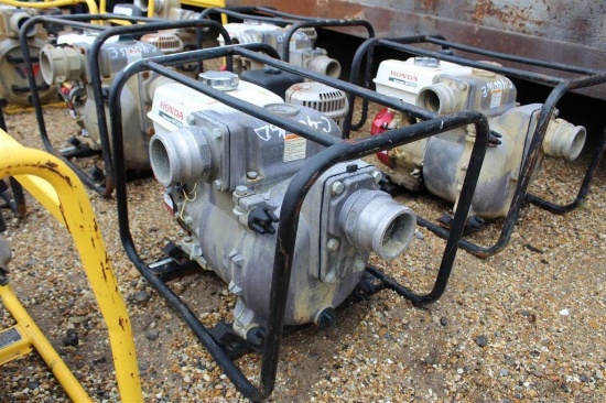 3 INCH WATER PUMP GAS MOTOR, SKID MTD