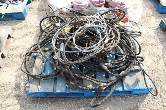 PALLET OF WIRE ROPE SLINGS