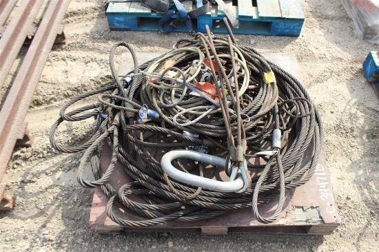PALLET OF WIRE ROPE SLINGS