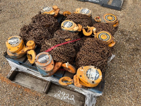 PALLET OF 5 TON CHAIN FALLS