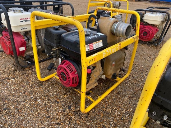 3 IN WATER PUMP, GAS, SKID MTD