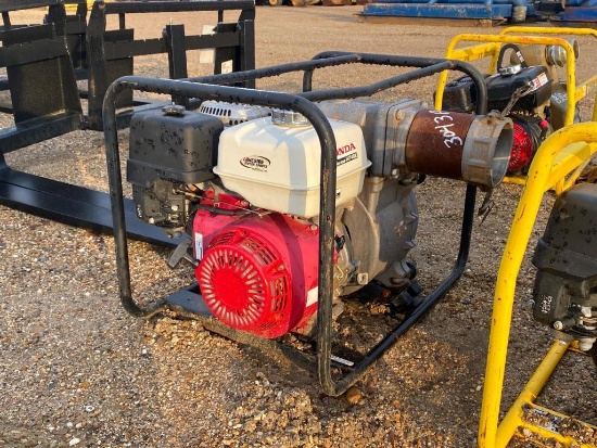4 IN WATER PUMP, GAS, SKID MTD