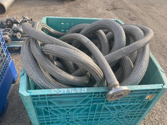 BASKET OF STAINLESS STEEL FLEX HOSE W/ FLANGES