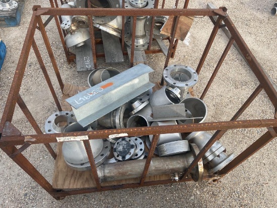 STAINLESS STEEL BASKET OF ASSORTED SIZE FLANGES