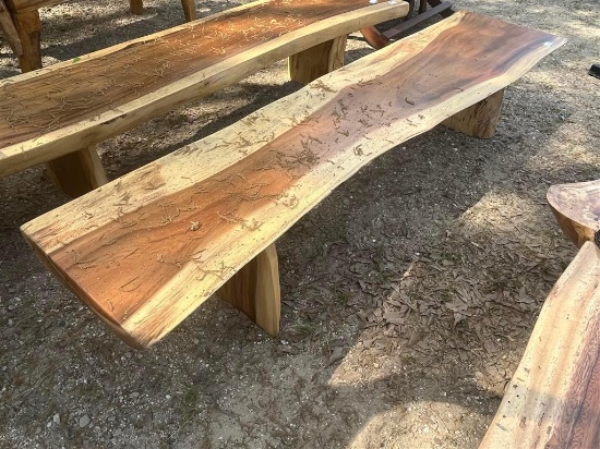 TEAK WOOD 8FT SLAB, LIVE EDGE TABLE