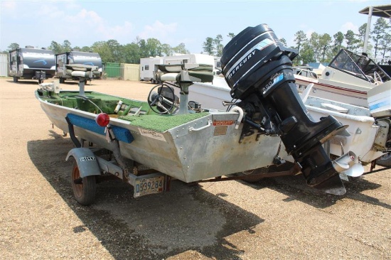 1976 LOUISIANA 18FT ALUMINUM FISHING BOAT