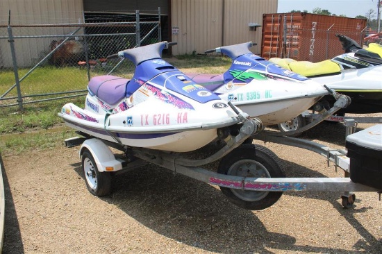 KAWASAKI SUPER SPORT JET SKI NO TITLE FOR BOAT OR TRAILER, REGISTRATION ON BOAT