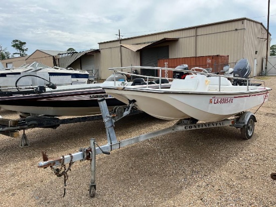 1999 BOSTON WHALER 13FT PLEASURE BOAT WITH TRAILER NO TITLES COPY OF REGISTRATION ON BOAT
