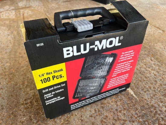 LOT OF 3 BLU MOL 100PIECE 1/4 HEX SHANK DRILL AND DRIVE SETS