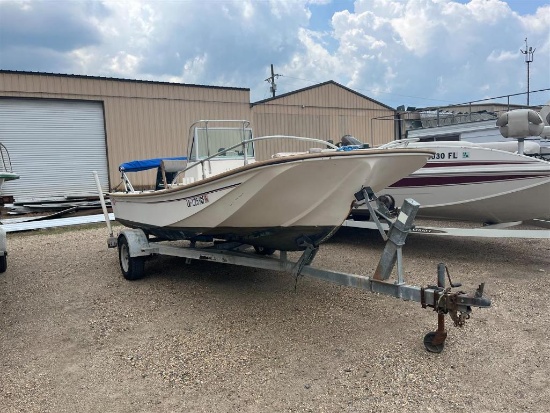 1985 MCKEE CRAFT 17FT FIBERGLASS BOAT WITH BOAT TRAILER NO TITLES, REGISTRATION ON BOAT ONLY