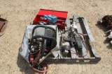 LOT OF ASSORTED POWER TOOLS AND ELECTRIC PUMP