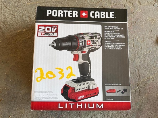 PORTER CABLE 20V MAX LITHIUM 1/2 DRILL/DRIVER KIT