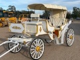 CUSTOM BUILT WHITE WITH GOLD TRIM HORSE CARRIAGE FOR SPECIAL EVENTS