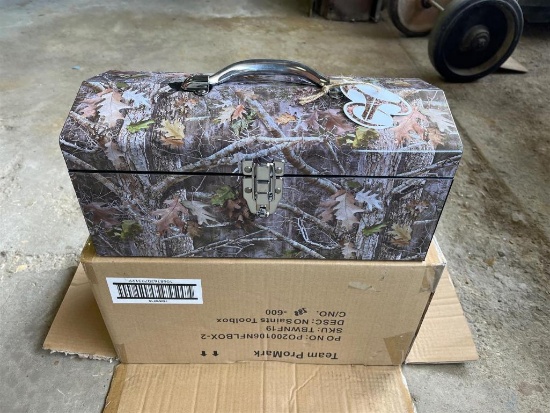 CAMOUFLAGED TOOLBOX WITH TREY APPEARS UNUSED