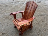 WOODEN LAWN CHAIR WITH ROCKER BASE