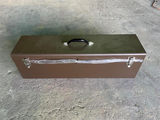 32 INCH HEAVY DUTY BROWN TOTE TOOLBOX WITH TREY