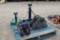 PALLET OF BEAM DOLLIES AND PIPE STANDS