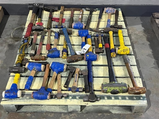 PALLET OF HAMMERS AND MAULS