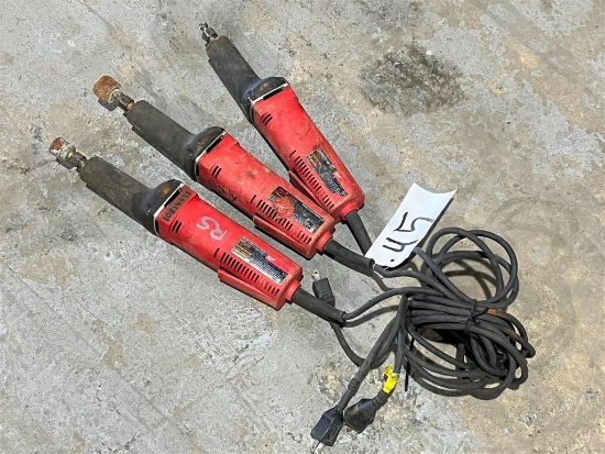 LOT OF THREE MILWAUKEE 2 INCH DIE GRINDERS