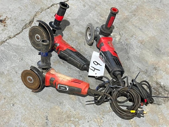 LOT OF THREE MILWAUKEE ANGLE GRINDERS