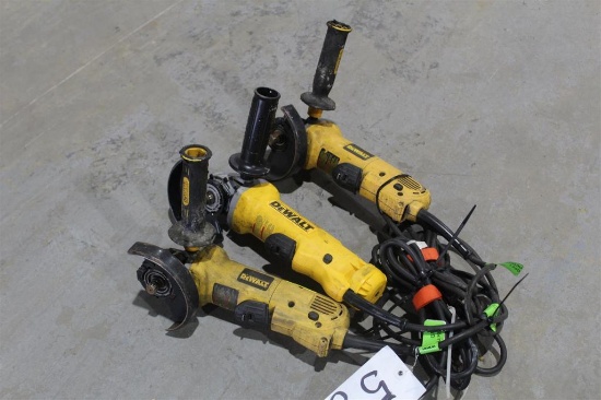 LOT OF THREE DEWALT ANGLE GRINDERS