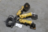 LOT OF 3 DEWALT ANGLE GRINDERS