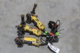 LOT OF THREE DEWALT 4 1/2 INCH ANGLE GRINDERS