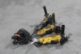 LOT OF THREE DEWALT 4 1/2 INCH ANGLE GRINDERS