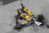 LOT OF THREE DEWALT 4 1/2 INCH ANGLE GRINDERS