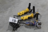 LOT OF THREE DEWALT 4 1/2 INCH ANGLE GRINDERS