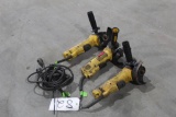 LOT OF THREE DEWALT 4 1/2 INCH ANGLE GRINDERS