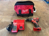 MILWAUKEE F25CD1812 HAMMER DRILL WITH CHARGER AND BAG