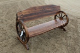 CEDAR DOUBLE WAGON WHEEL BENCH