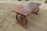 CEDAR DOUBLE WAGON WHEEL TABLE