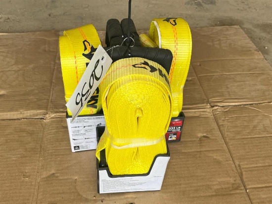 3 HUSKY RATCHET TIE DOWN STRAPS