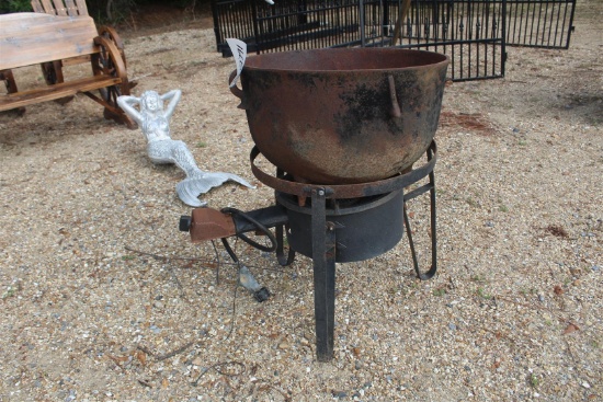 15 GALLON BLACK POT WITH BURNER