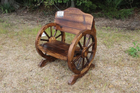 WOOD WAGON WHEEL SEAT