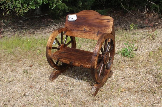 WOOD WAGON WHEEL SEAT
