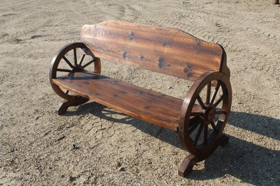 WAGON WHEEL THEMED BENCH