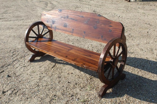WAGON WHEEL THEMED BENCH