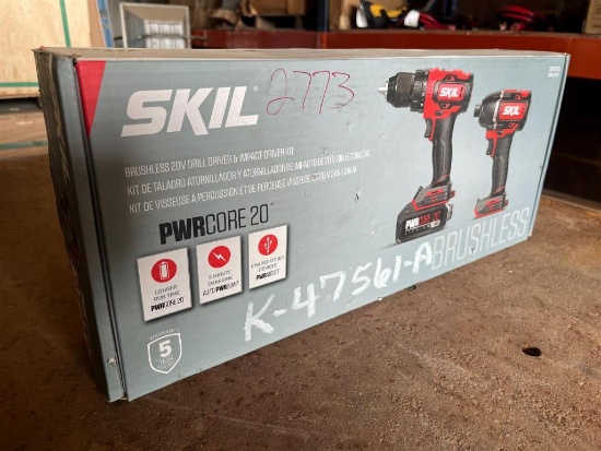 SKIL POWERCORE 20IN BRUSHLESS DRILL DRIVER AND IMPACT DRIVER KIT