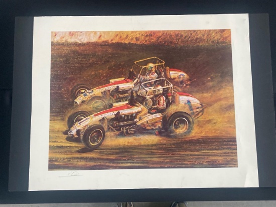 1974 MARIO ANDRETTI SIGNED PRINT