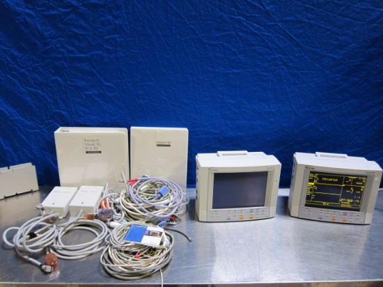 DATASCOPE Passport XG w/ Manuals & accessory cords - Lot of 2 Monitor