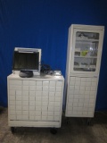 MED DISPENSE w/ Computer Tower, Monitor, Small Containers Pill Dispensers
