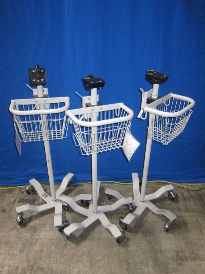 WELCH ALLYN Rolling Lot of 3 Monitor Stand