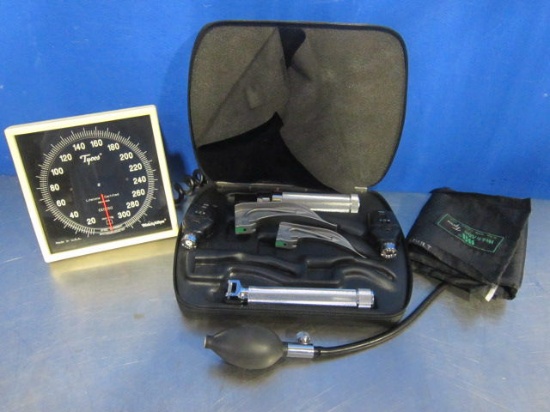 WELCH ALLYN Various Sphygmomanometer, Ophthalmoscope Heads, Laryngoscope Blades/Handles - Lot of 8