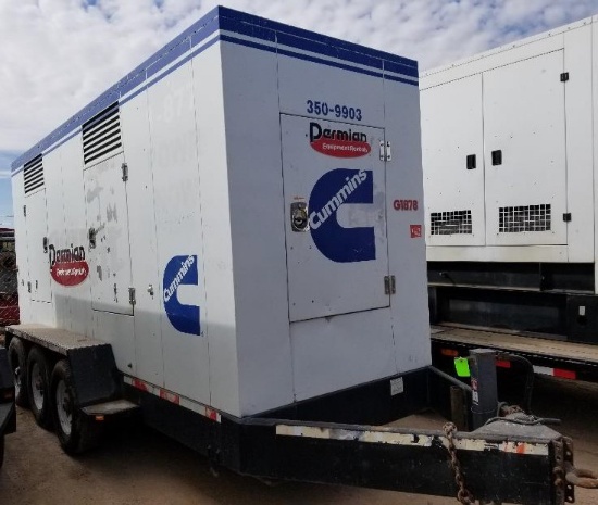 1999 CUMMINS 350  Portable Power Generator, 438 KVA/350 KW, Pintle Hitch Style, 3-Axle, Rear Lug, 7,