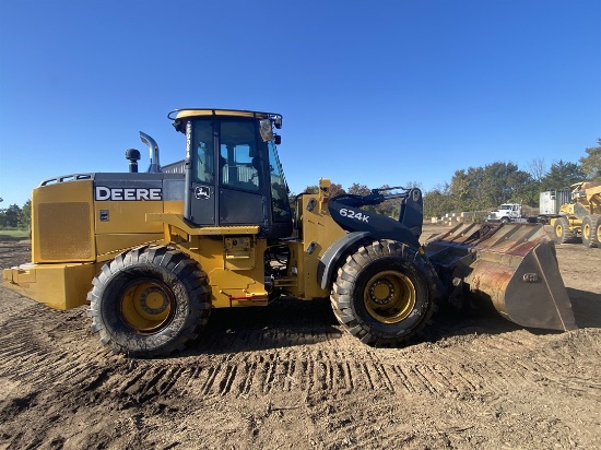 2015 DEERE 624K Wheel Loader, s/n 1DW624KZCFF669384, 6300 Hours, w/ Bucket, New Rubber