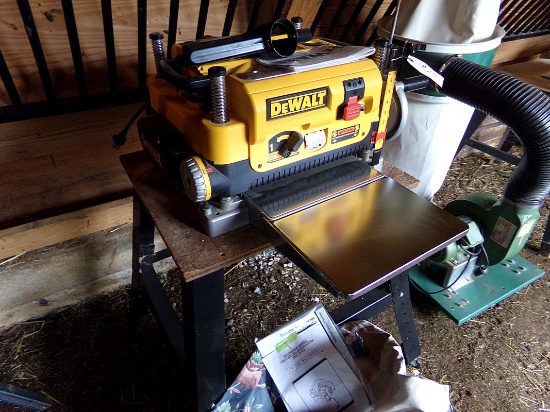 Dewalt 13" x 6" Planer on stand, sells w/1 HP Dust Collecter 4" inlet -   M