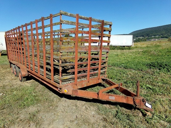 24' Farm Trailer w/ Cattle Racks - no title